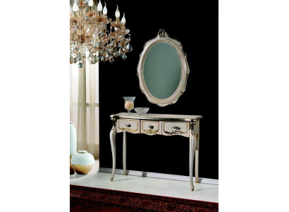 Möbel Barock Luxus Konsolentisch Wandtisch Tisch Weiß Klassischer Holz 106 cm