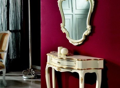 Möbel Stil Barock Luxus Konsolentisch Spiegel Holz Italienische Tische