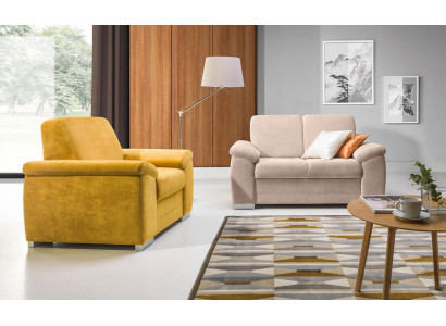 Design 2 Sitzer Relax Sofas Club Lounge Sofa Textil Polster Couch Stoff Couchen