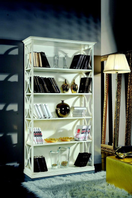 Design Luxus Bücher Regale Weiß Klassischen Stil Schrank Holz Italienische