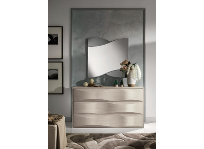 Set Kommode mit Spiegel Kommoden Konsole Gruppe Holz Schränk Schlafzimmer Modern