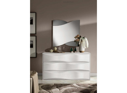 Luxus Set Kommode mit Spiegel Kommoden Konsole Garnitur Holz Modern Design Weiß
