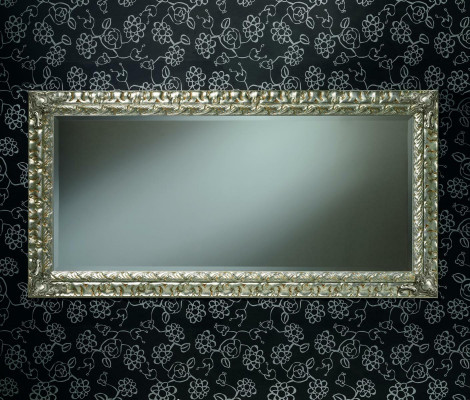 Klassischer Wandspiegel Holzrahmen Spiegel Möbel 182x92 Glas Rahmen Wand Holz Neu