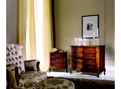 Design Möbel Stil Barock Kleine Kommode Braun Luxus Holz Italienische