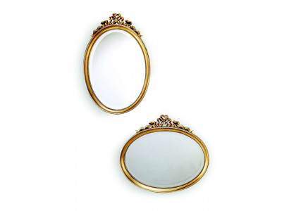 Klassischer Design Spiegel Wandspiegel Oval 67x77cm Hängespiegel Barock Rokoko