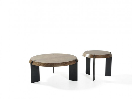 Couchtisch Beistelltisch Designer Tisch Rund Braun Wohnzimmertisch Neu