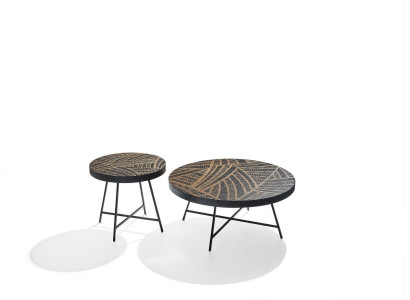 Design Beistell Couchtische Kaffeetisch Rund Tische Schwarz Luxus 2tlg