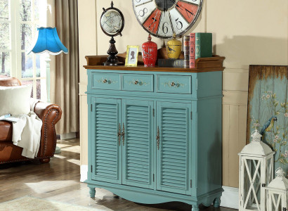 Echtholz Kommoden Blaue Anrichte Schränke Sideboard Regal Kommode