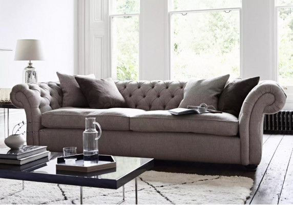 Englische Sitz Polster Couch - Textil Sofa Schlaf Sofas Couchen Neu
