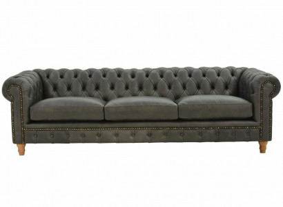 Design Leder Sofa Couch - Chesterfield Polster Dreisitzer 240cm Neu