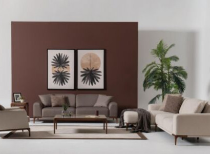 Wohnzimmer Ecksofa L-Form Sofa 3 Sessel Couchtisch 2x Beistelltische Set