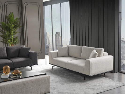 Sofagarnitur 431 Hockere Couchtisch Sitzer Wohnzimmer Design neu 5tlg