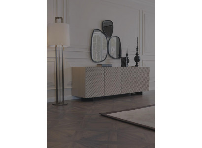 Wohnzimmer Spiegel Anrichte Schrank Edle Design Luxus 2tlg. neu Beige
