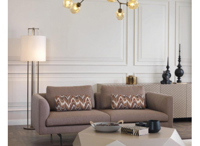 Wohnzimmer Sofa Polster 3 Sitzer Couchen Sitzgarnitur Textil grau