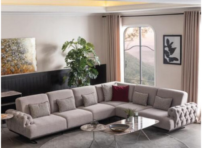 Ecksofa Design Möbel Eckgarnitur Stoffsofa Textil Eckcouch Möbel 355x280cm