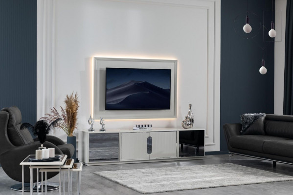 Komplettes Set Wohnzimmer Garnitur Ecksofa rtv couchtisch sessel 4tlg.