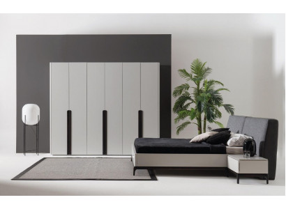 Bett 2x Nachttisch Kleiderschrank Luxus Holz Schlafzimmer Hotel Einrichtung 4tlg.
