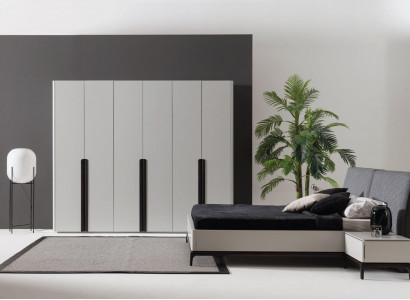 Bett 2x Nachttisch Kleiderschrank Luxus Holz Schlafzimmer Hotel Einrichtung 4tlg.