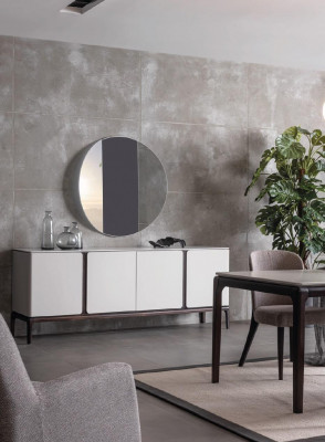Esszimmer Set Tisch 2x Stühle Anrichte Spiegel Bank 6tlg Essgruppe Neu