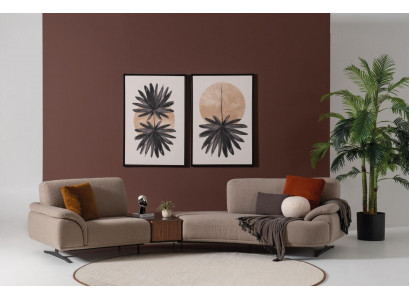 Wohnzimmer Design Sofa 5 Sitz Textil Couch Polster Sofas Neu braun
