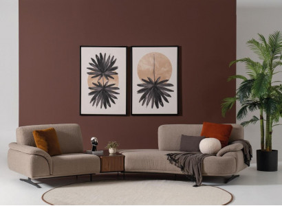 Wohnzimmer Design Sofa 5 Sitz Textil Couch Polster Sofas Neu braun