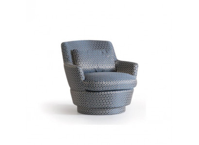 Luxus Sessel Design Möbel Holz mit Textil Einsitzer Couch Lounge Club