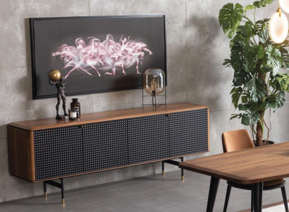 Wohnzimmer Anrichte braune Luxus Stil moderner Holz Sideboard Loft 228cm