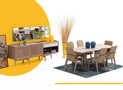 Esszimmer Gruppe Esstisch Stühle Tisch Holz Set 7tlg Braun Tische Neu