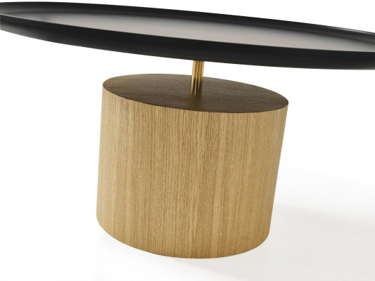 Couchtisch Luxus Holz Design Tisch Beistelltisch Schwarz Runde Tische Neu