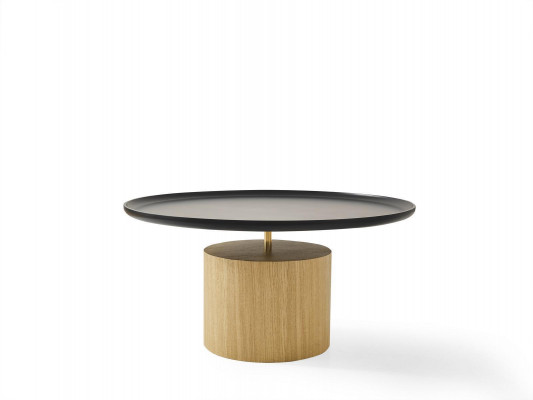 Couchtisch Luxus Holz Design Tisch Beistelltisch Schwarz Runde Tische Neu