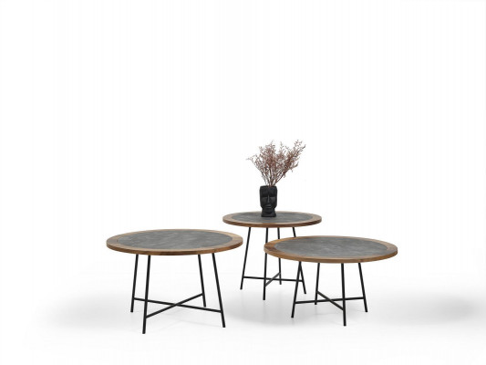 Couchtisch Design Holz Rund Braun Beistell Tisch Wohnzimmer Tische Neu