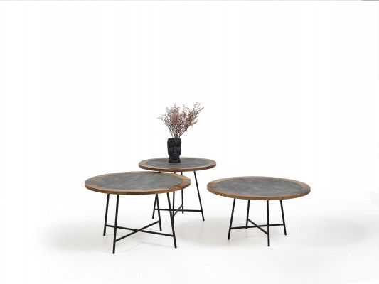 Couchtisch Design Holz Rund Braun Beistell Tisch Wohnzimmer Tische Neu