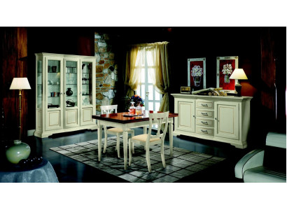 Design Esszimmer Set Garnitur 5tlg Holz Möbel Kommode 2x Stuhl Tisch Vitrine Neu