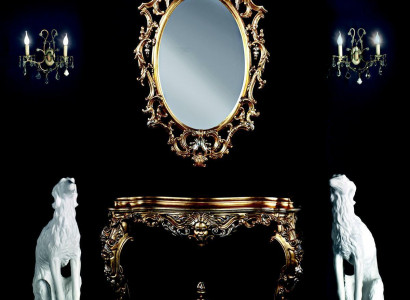 Design Konsolen Tisch Kommode mit Spiegel Luxus Möbel Set Konsole 2tlg.