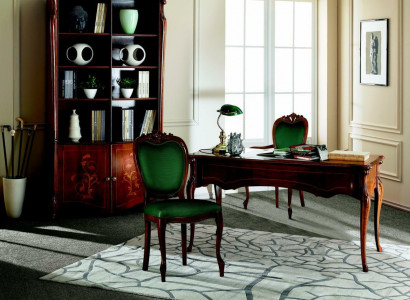 Italienische Stil Möbel Büro Einrichtung Schreibtisch Tisch Sessel Set 3tlg.