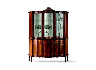 Klassische Möbel Holz Braun Vitrine Schicke Vitrineschrank Design Italienische Möbel