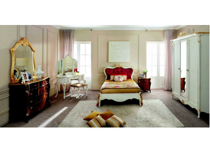 Design Luxus Bett 120*195 cm mit Kopfteil Knöpfe Stil Barock Italienische Möbel