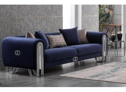 Komplett Set 2 tlg Luxus Möbel Polster Stoff Sofagarnitur 3+3 Sitzer Neu