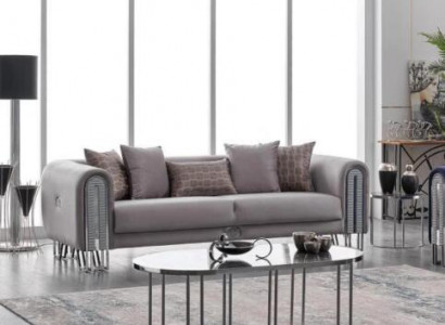 Sofa Luxus Textil Wohnzimmer Dreisitzer 3 Sitz Möbel Couch 240cm Stoff