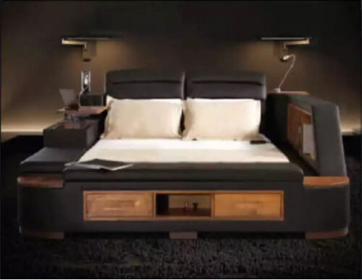Multifunktion Bett Doppelbetten Modernes Bettgestell Betten 180x200cm Hotel Neu