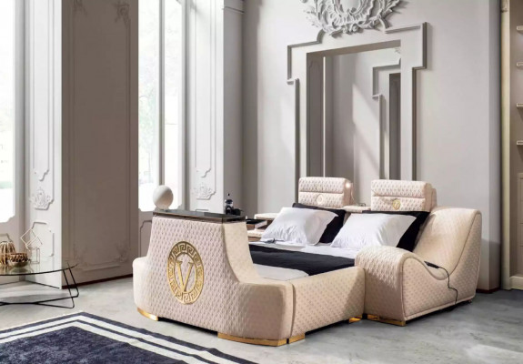 Doppelbett Luxus Doppelbett modernes Design Bettrahmen Bettrahmen Betten