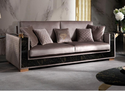 Sofa Dreisitzer Couch Polster Design Sitz Sofas Zimmer Möbel Stoff 3er Modern