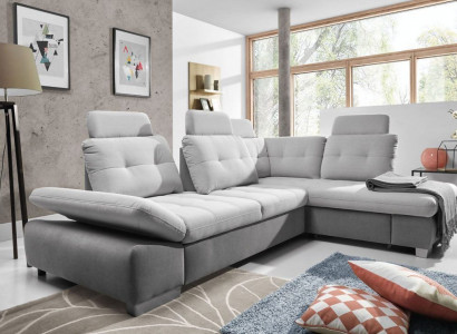 Textil Ecksofa Sofa Couch Polster Eck Garnitur Stoff Schlaf Wohnlandschaft Neu