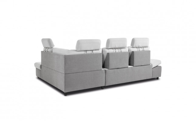 Textil Ecksofa Sofa Couch Polster Eck Garnitur Stoff Schlaf Wohnlandschaft Neu