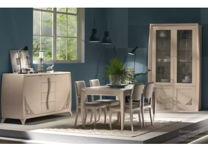 Essgruppe Esstisch Tisch Set 4x Stühle Esszimmer Garnitur Sideboard 7tlg.