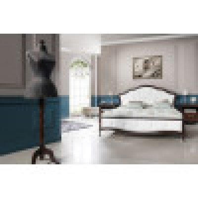 Bett Ehebett Doppelbett Königsbett Schlafzimmer Klassisches Lederbett Model V-2T