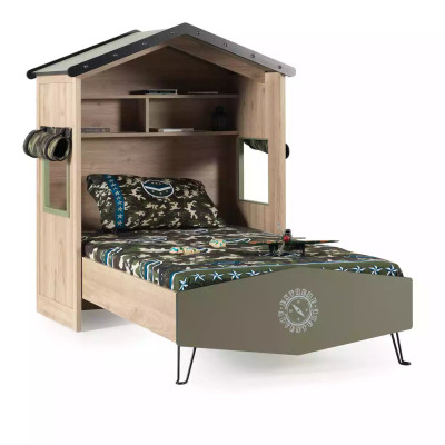 Bettrahmen Kindermöbel Set Kinderzimmer Garnitur Bett Grün 4tlg Holz