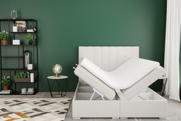 Boxspring Bett Hotel Doppel Betten Design Polster Kasten Funktion Grau