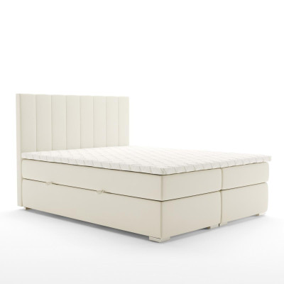 Boxspring Bett Hotel Doppel Luxus Betten Polster Bettkasten Funktion Beige Neu