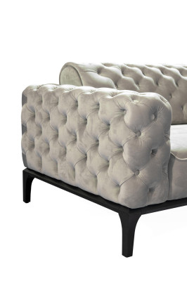 Luxus Sofagarnitur Sofa 4 Sitzer Sessel Stoff Modern Weiß Modern Set